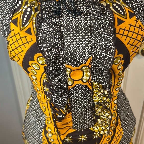 Custom African Two-Piece Wax Print Dress by Designer Chika Nwosa | Size Small - Picture 3 of 13